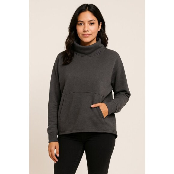 The North Face Cowl Neck Pullover Sweatshirt Women’s M/L Gray Funnel Neck Cozy - Picture 1 of 12